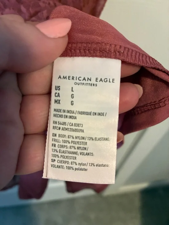 AE Lace Handkerchief Hem Ruffle Mini Dress - Picture 6 of 7